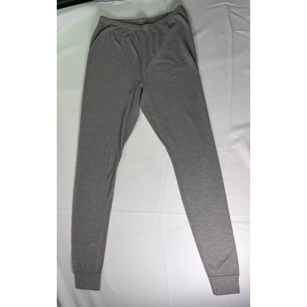 Fruit of the Loom Gray Thermal Base Layer Pants Kids Size S/CH(4/6) Waffle Knit